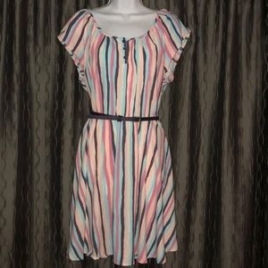NWOT Lauren Conrad Multi Colored Dress Sz L